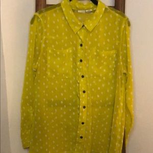 90’s Vintage Lime Green Sheer Blouse EUC